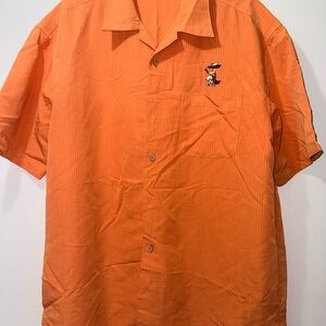 BOAST USA Orange Golf Fox Embroidered Button Down Shirt Men’s Large